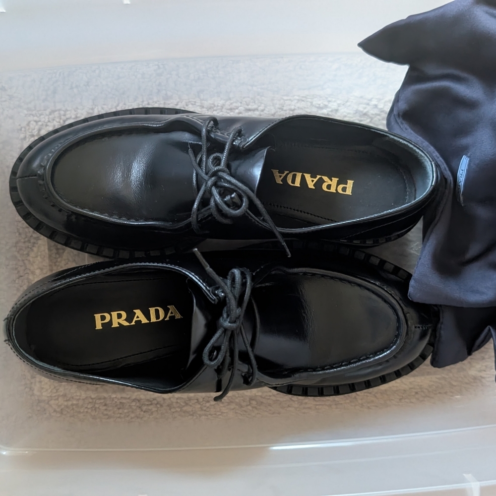 Prada Black Leather Loafers